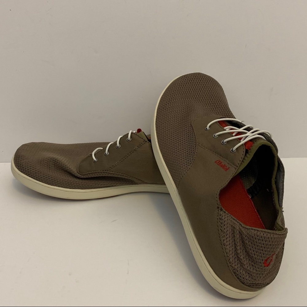 Olukai Nohea Moku Brown Lace  Mesh Canvas Sneaker